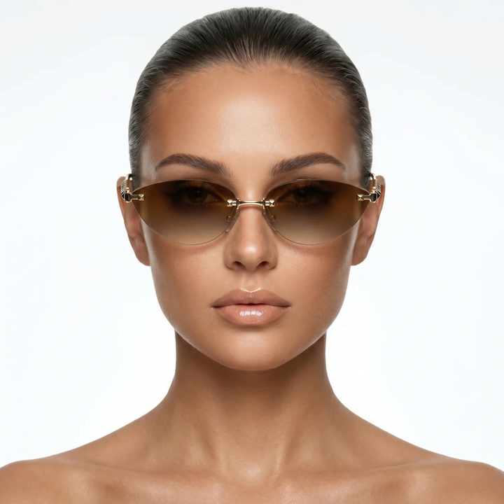 Seraphine Shades — Amber Gold (model front)
