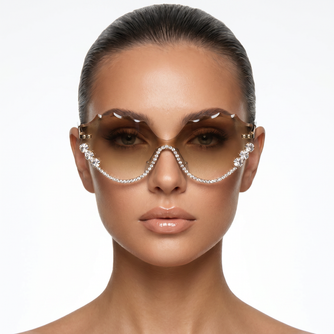 Royce Shades — Cognac Amber (model front)