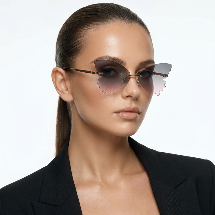 Maven Shades — Smoke Rose (model three-quarter right)