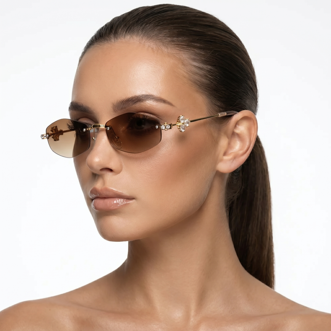 Halo Shades — Mocha Topaz model three-quarter