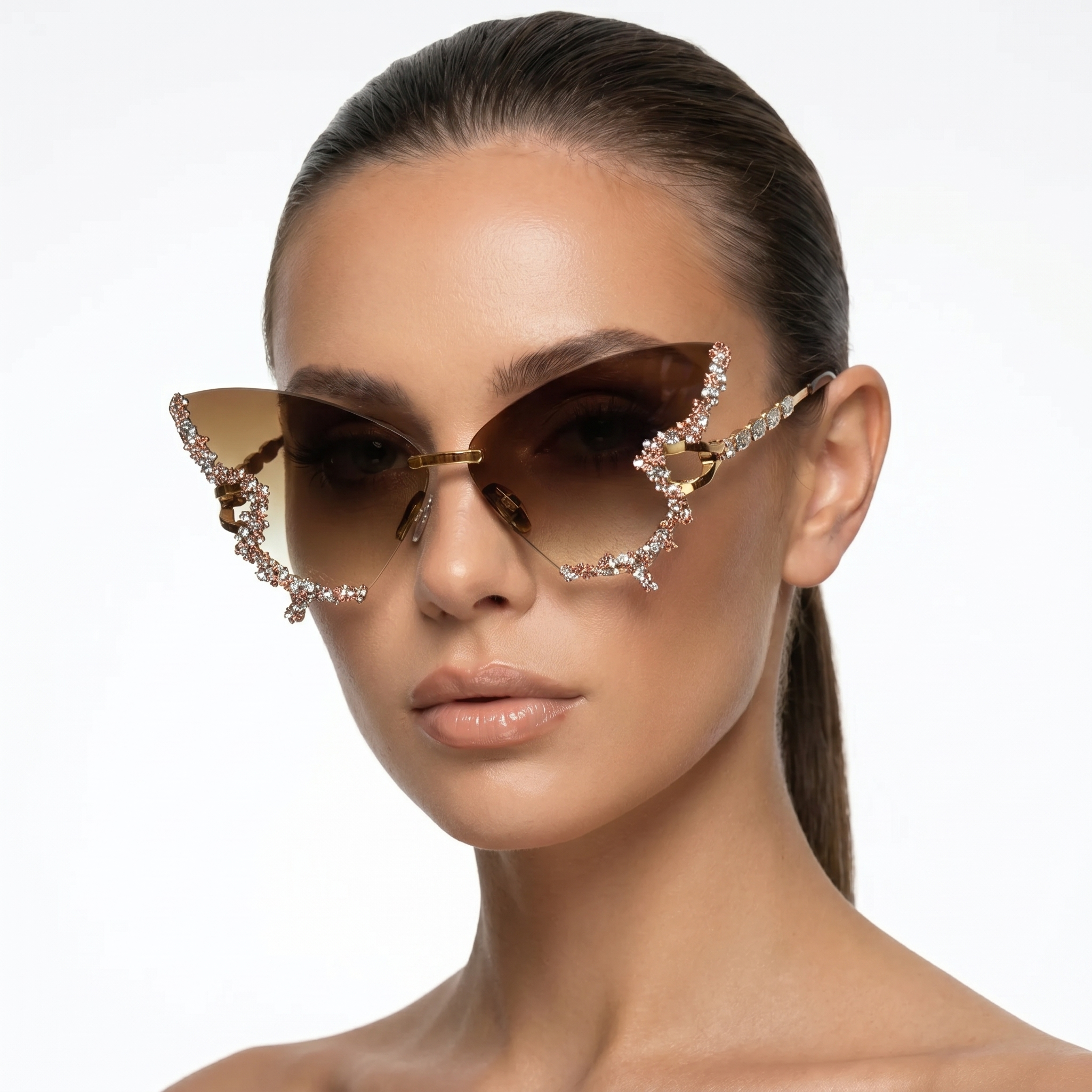 Adira Shades — Cedar Topaz model front