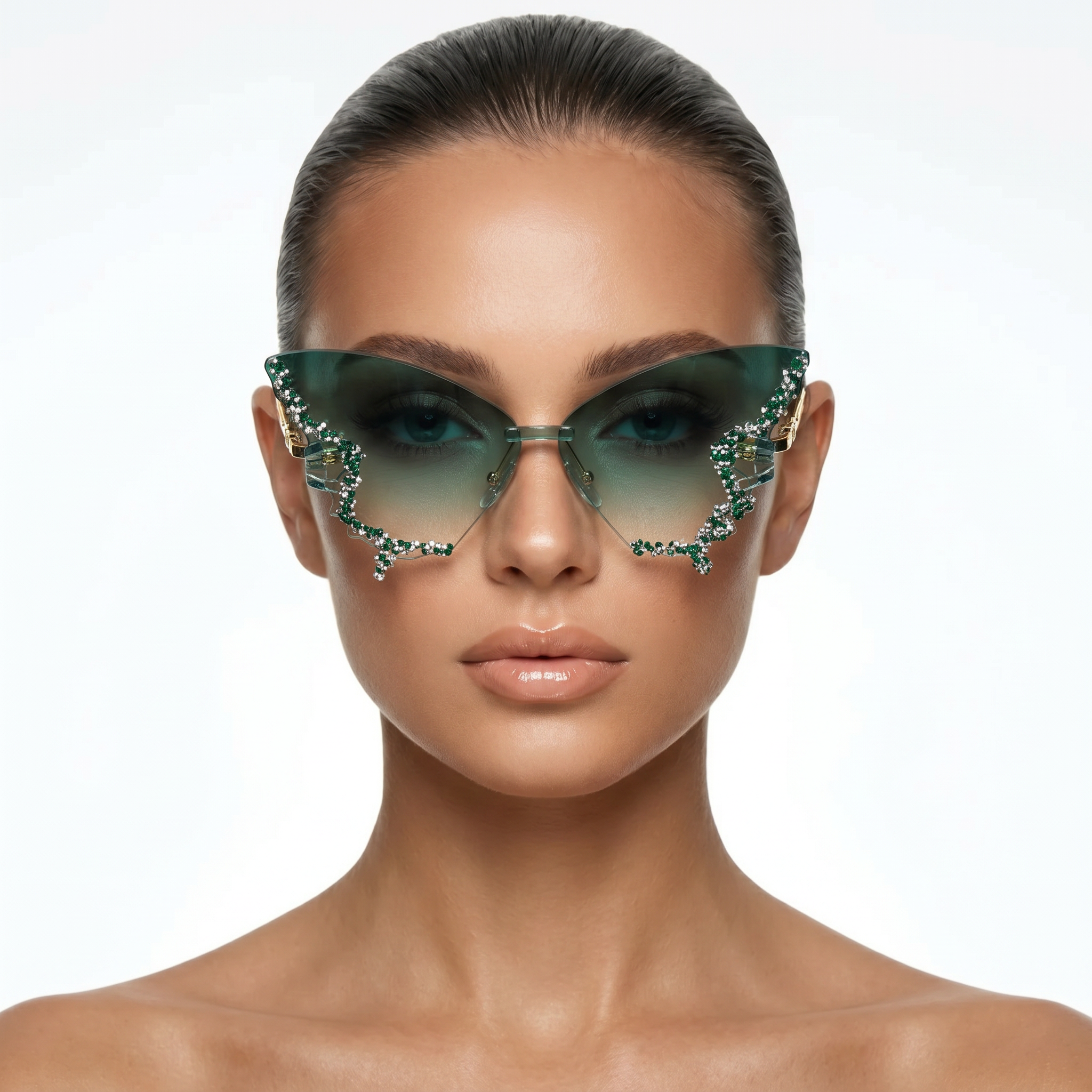 Adira Shades — Emerald Mist model front