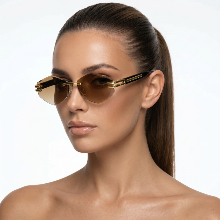 Solstice Shades — Cedar Amber model three-quarter