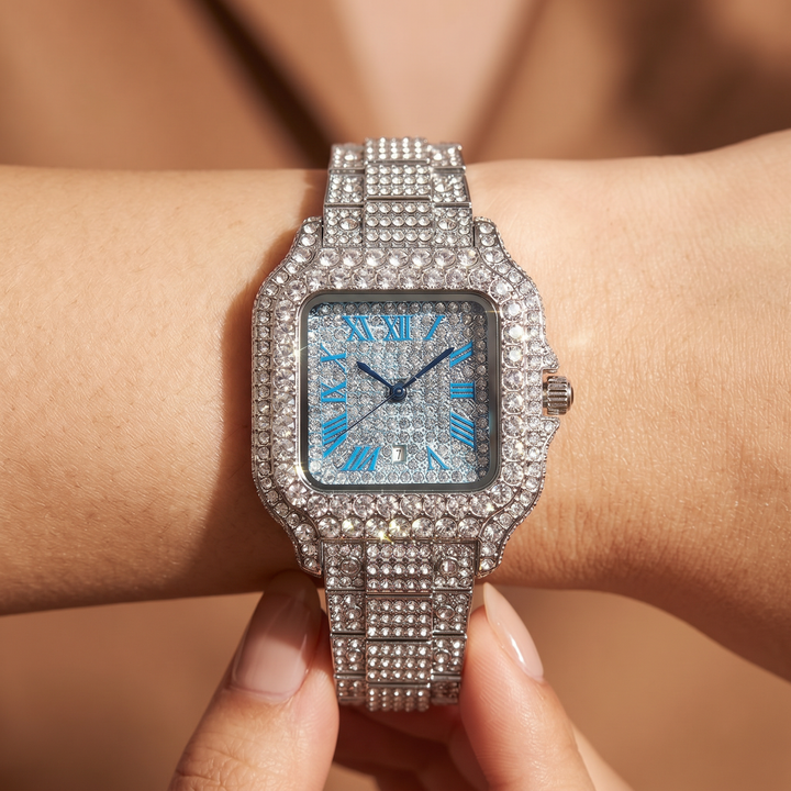 Étoile Iced Watch — Sapphire Frost, wrist shot vertical