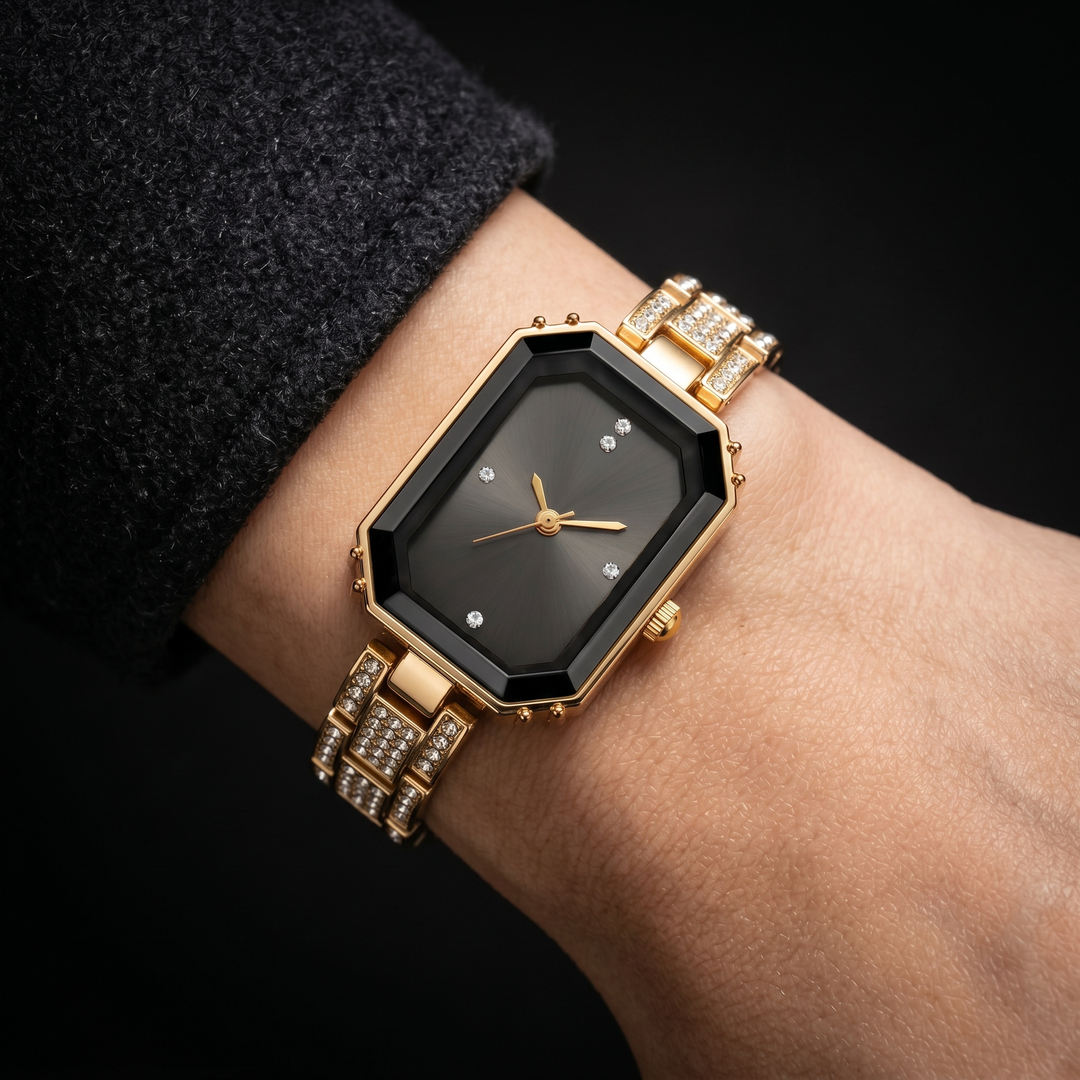 Lumière Watch — Onyx Frost, on hand