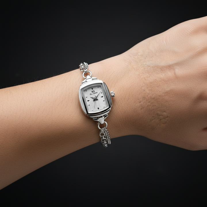Aurelia Watch Silver on wrist