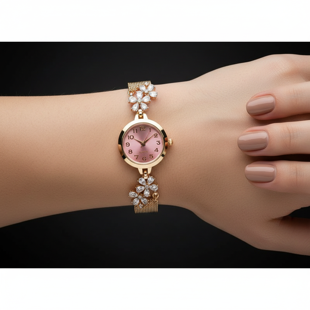 Aurelia Watch Rose Brilliance on wrist