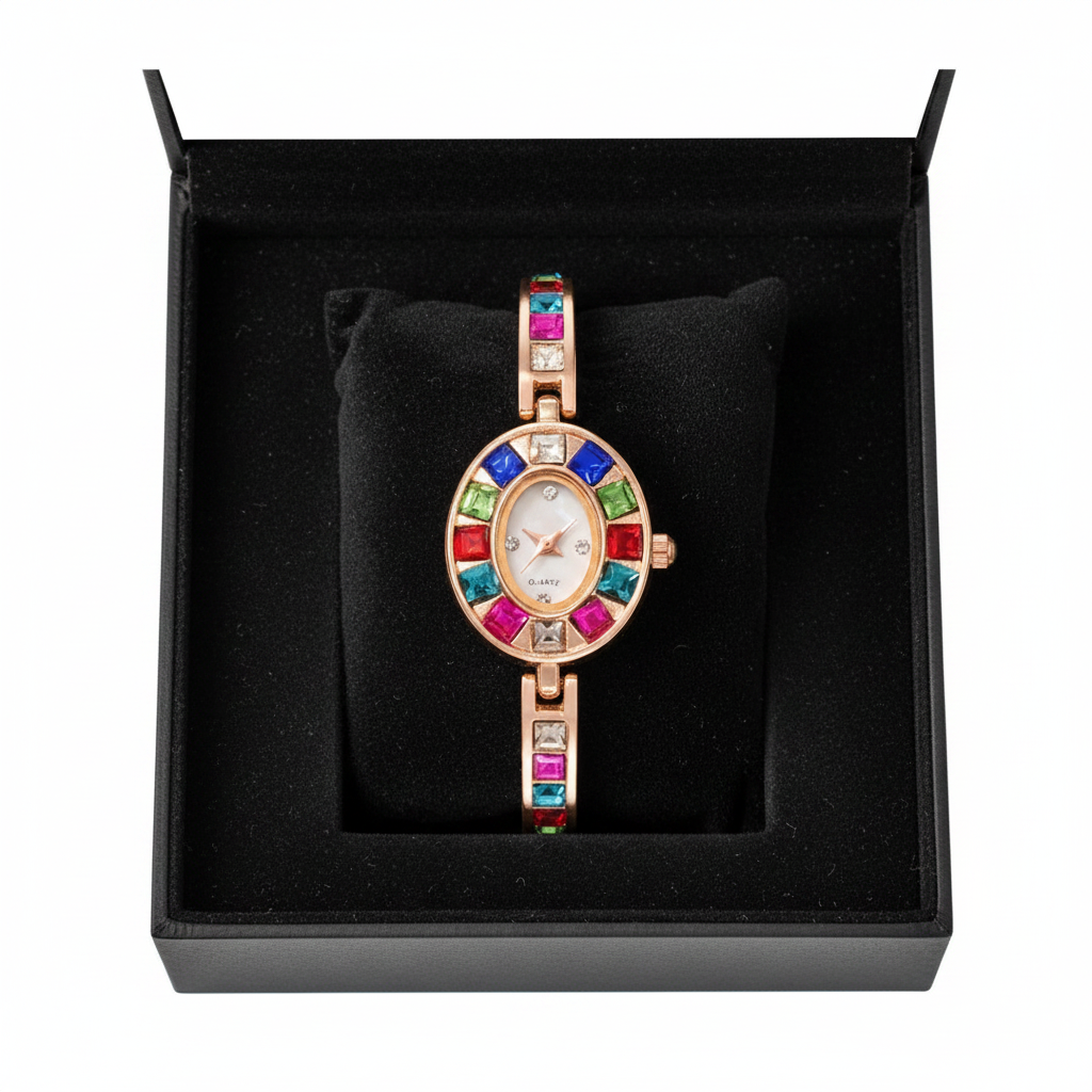 Solene Watch Rose Brilliance in box