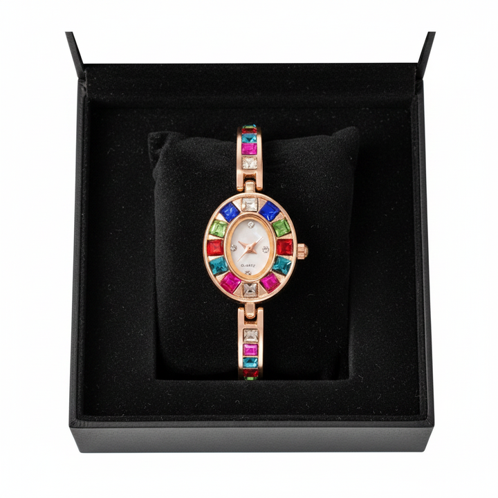 Solene Watch Rose Brilliance in box