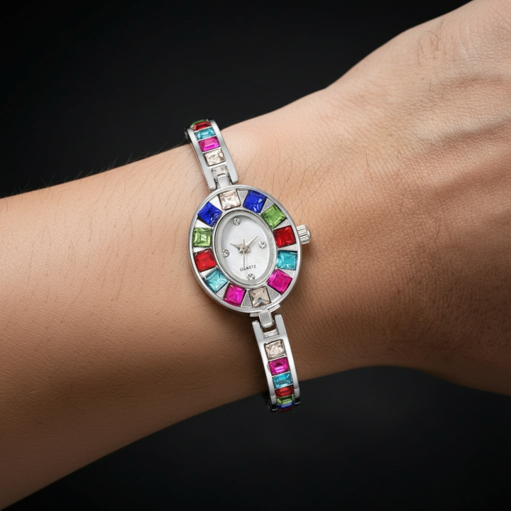Solene Watch Etoile Silver on wrist