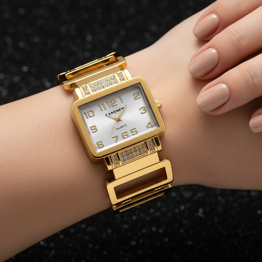 Lumière Watch Champagne Crystal on wrist