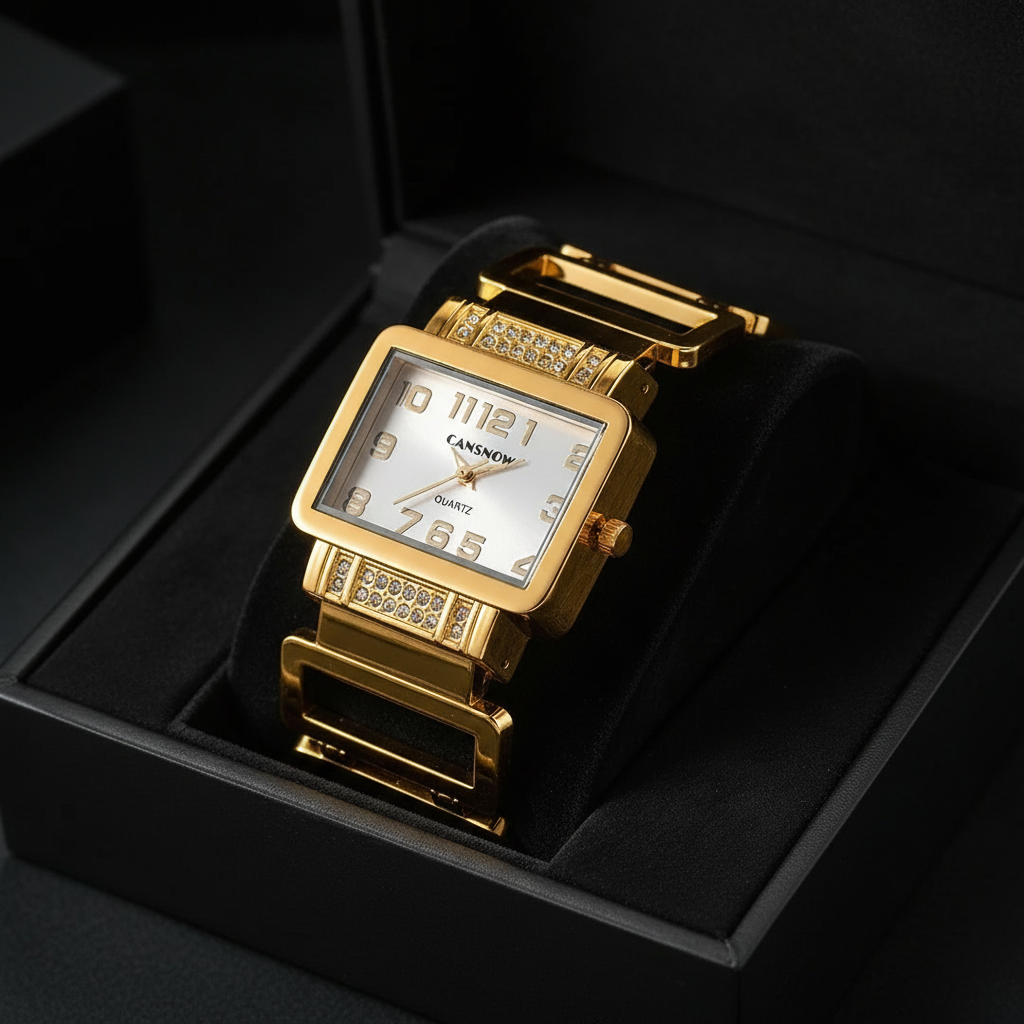 Lumière Watch Champagne Crystal in box