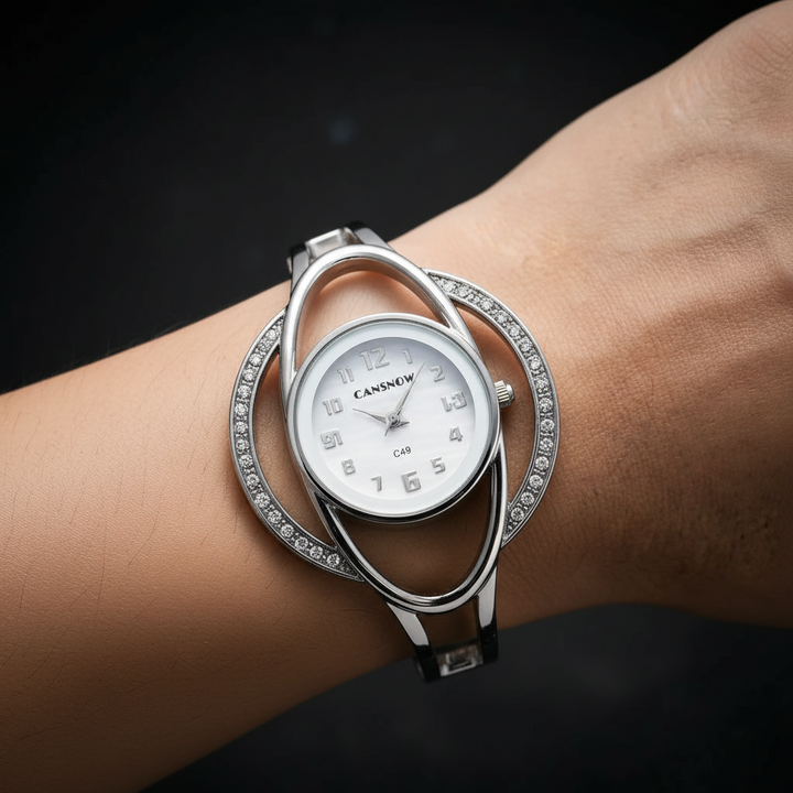 Lumière Watch Silver Frost on wrist
