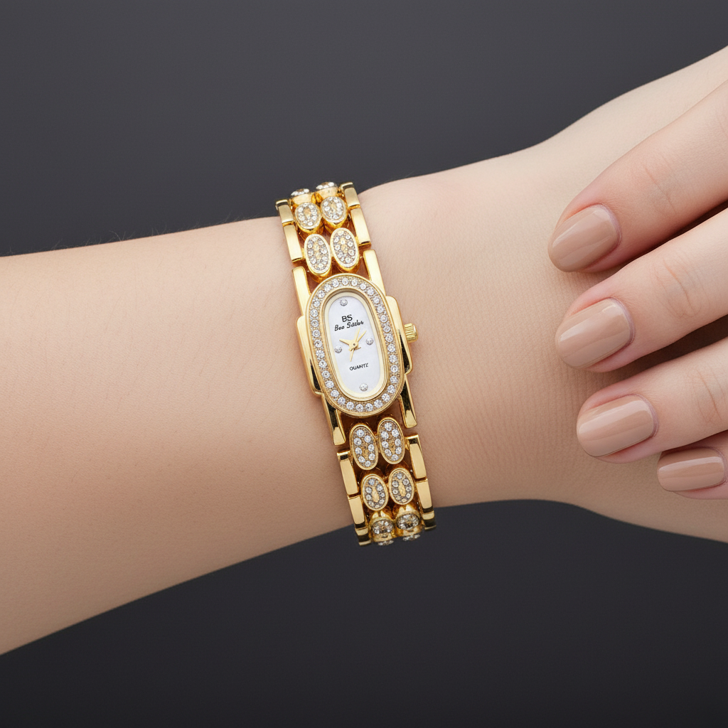 Aurelia Watch Champagne Pearl on wrist