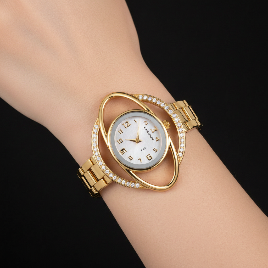 Lumière Watch Gold Ivory on wrist
