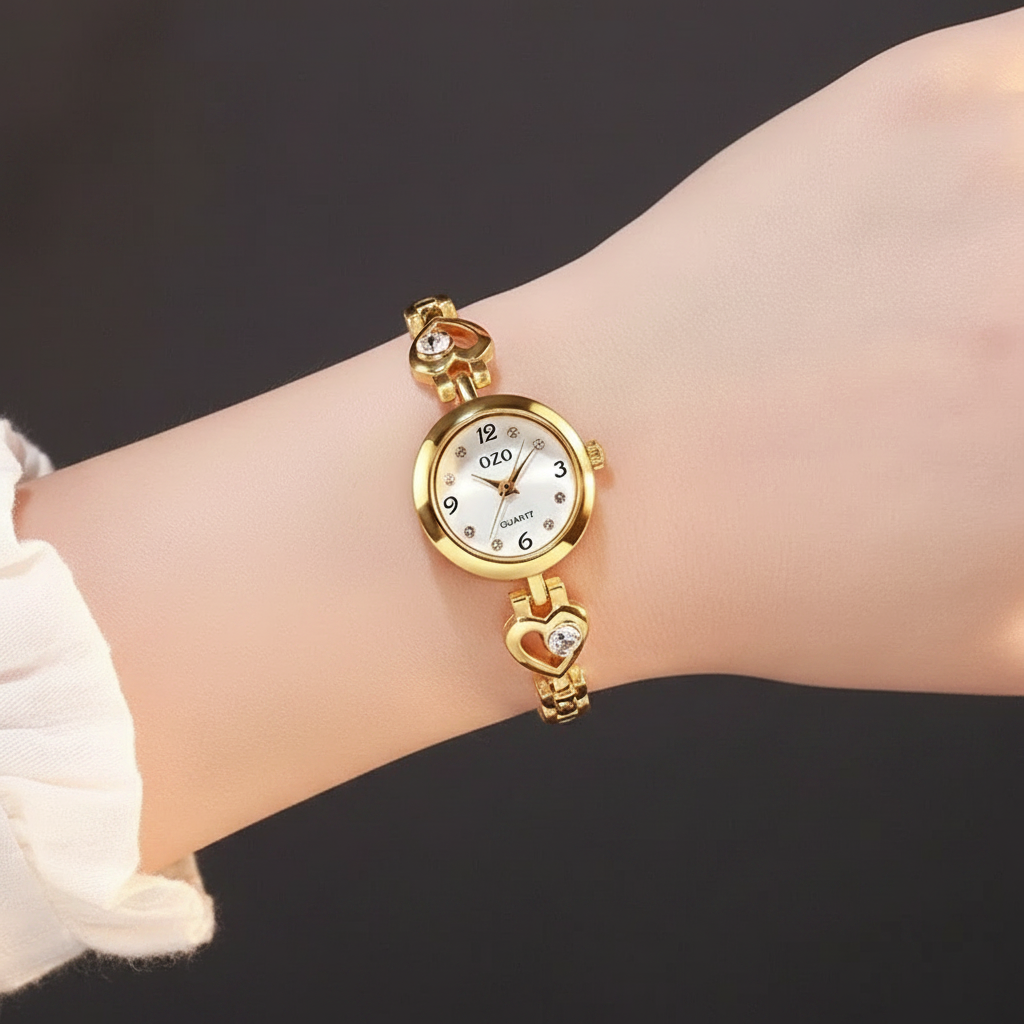 Solene Watch Gold on wrist