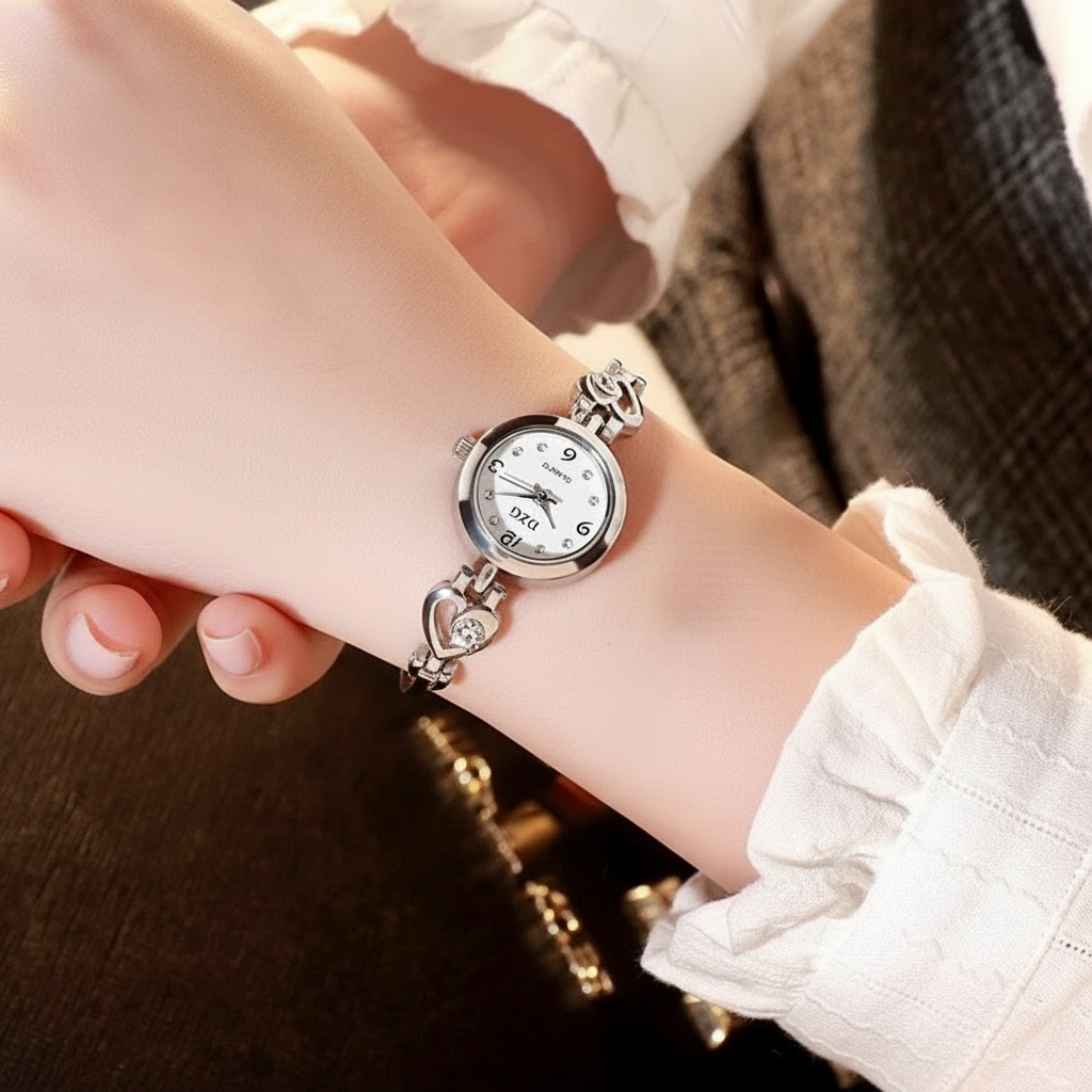 Solene Watch Silver on wrist