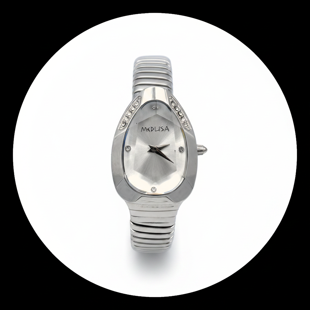 Sérpentine Watch in Silver White - studio