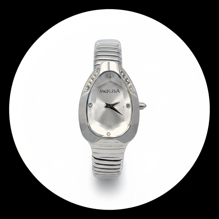 Sérpentine Watch in Silver White - studio