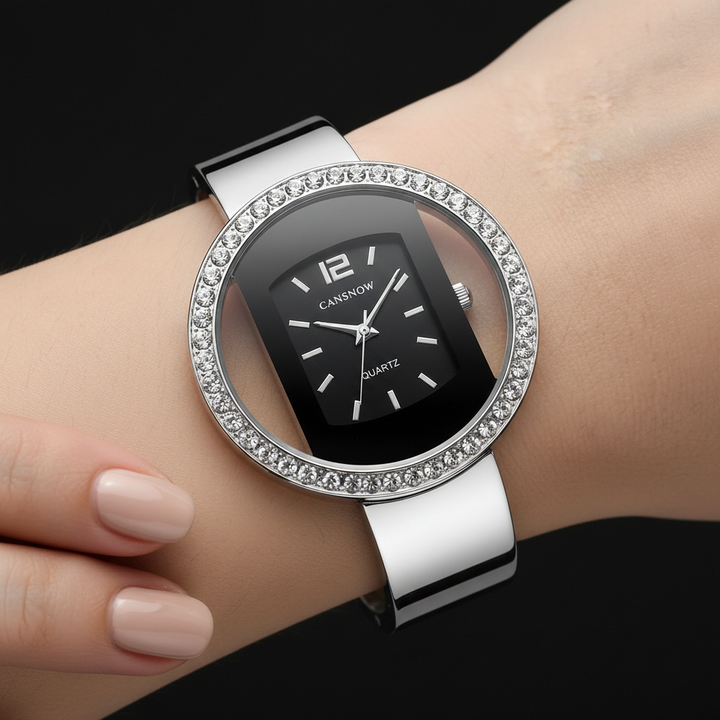 Solene Watch Obsidian Lustre on wrist