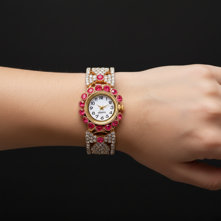 Solene Watch in Rosé Radiance — on wrist