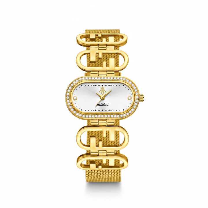 Solene Watch in Golden Ivory - studio