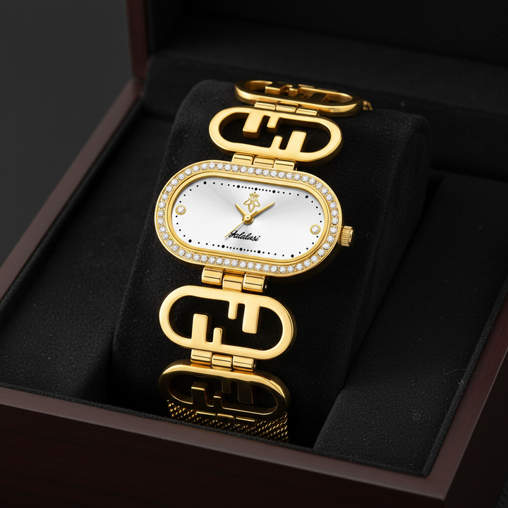 Solene Watch in Golden Ivory - gift box