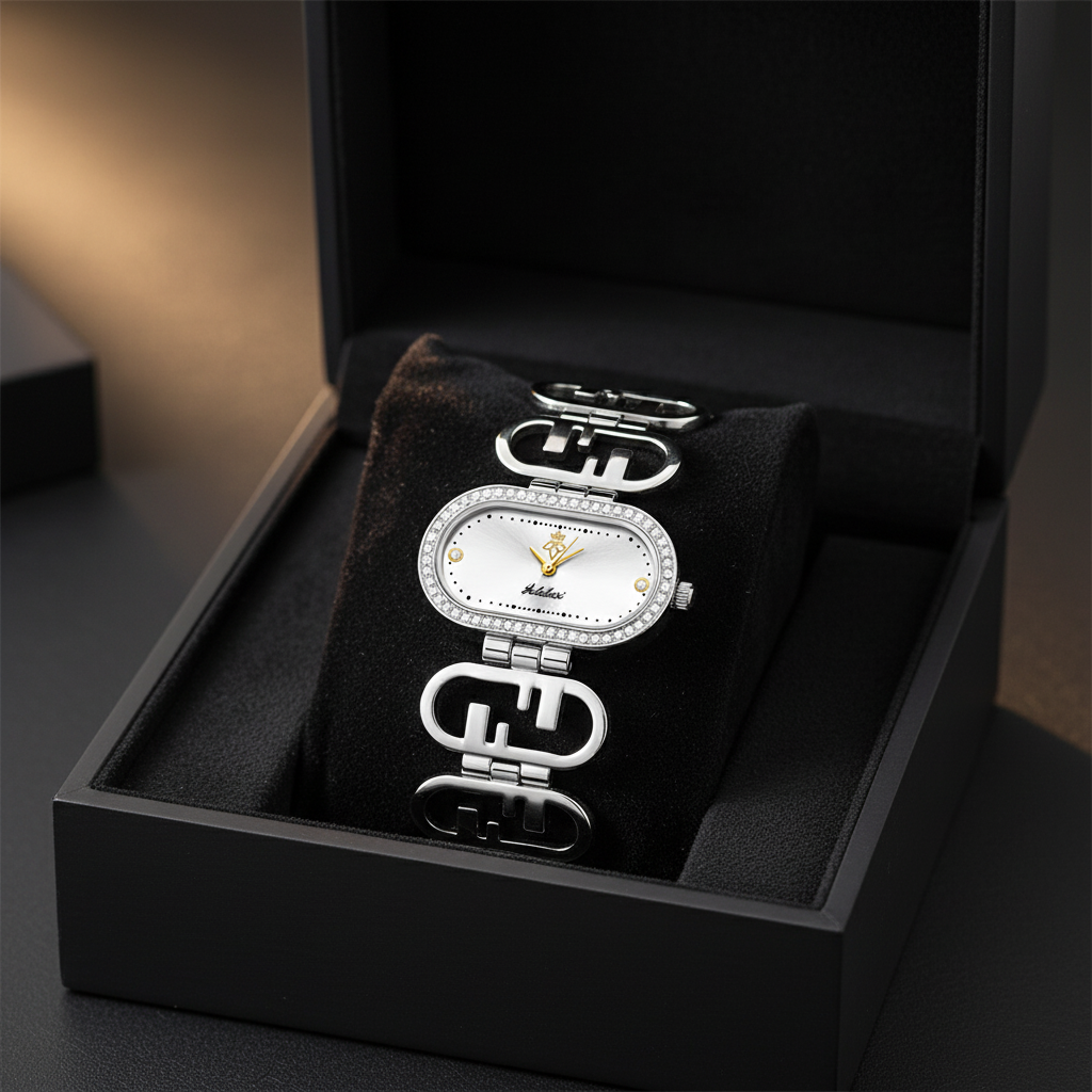 Solene Watch in Pearl Frost - gift box
