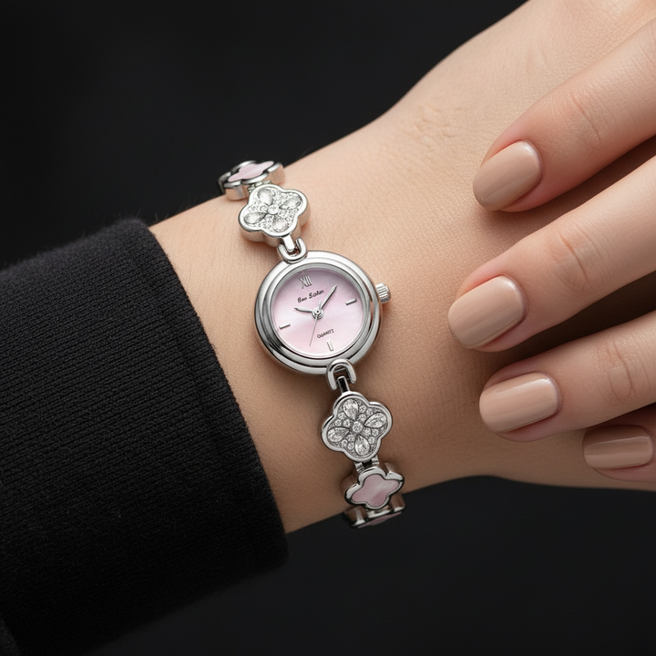 Solène Watch Rosé Pearl on wrist