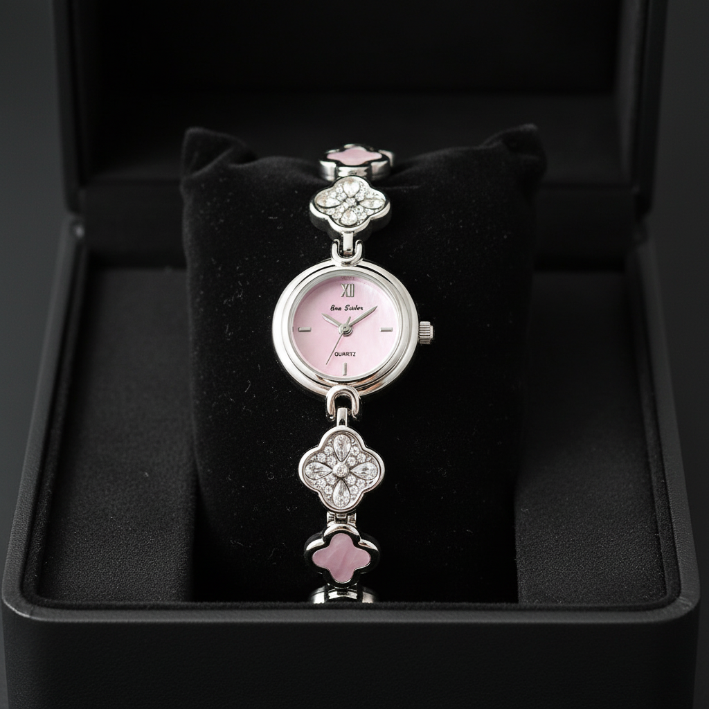 Solène Watch Rosé Pearl in box