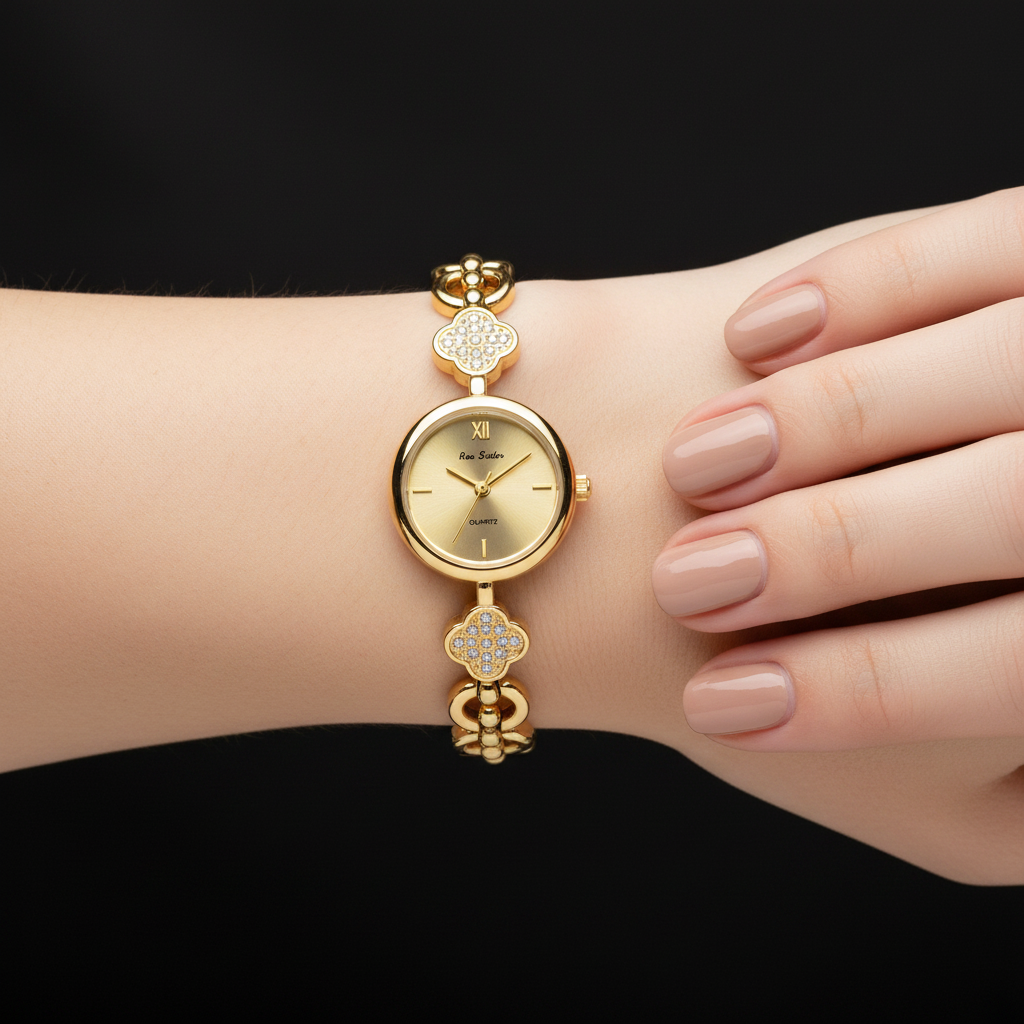 Solène Watch Gold on wrist