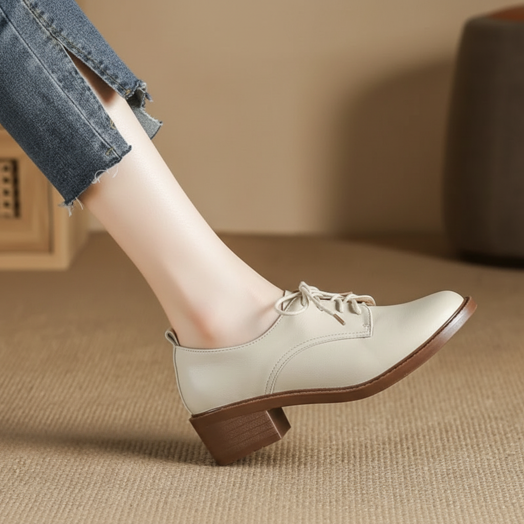 Margaux Loafers in Almond Veil — onfoot_b