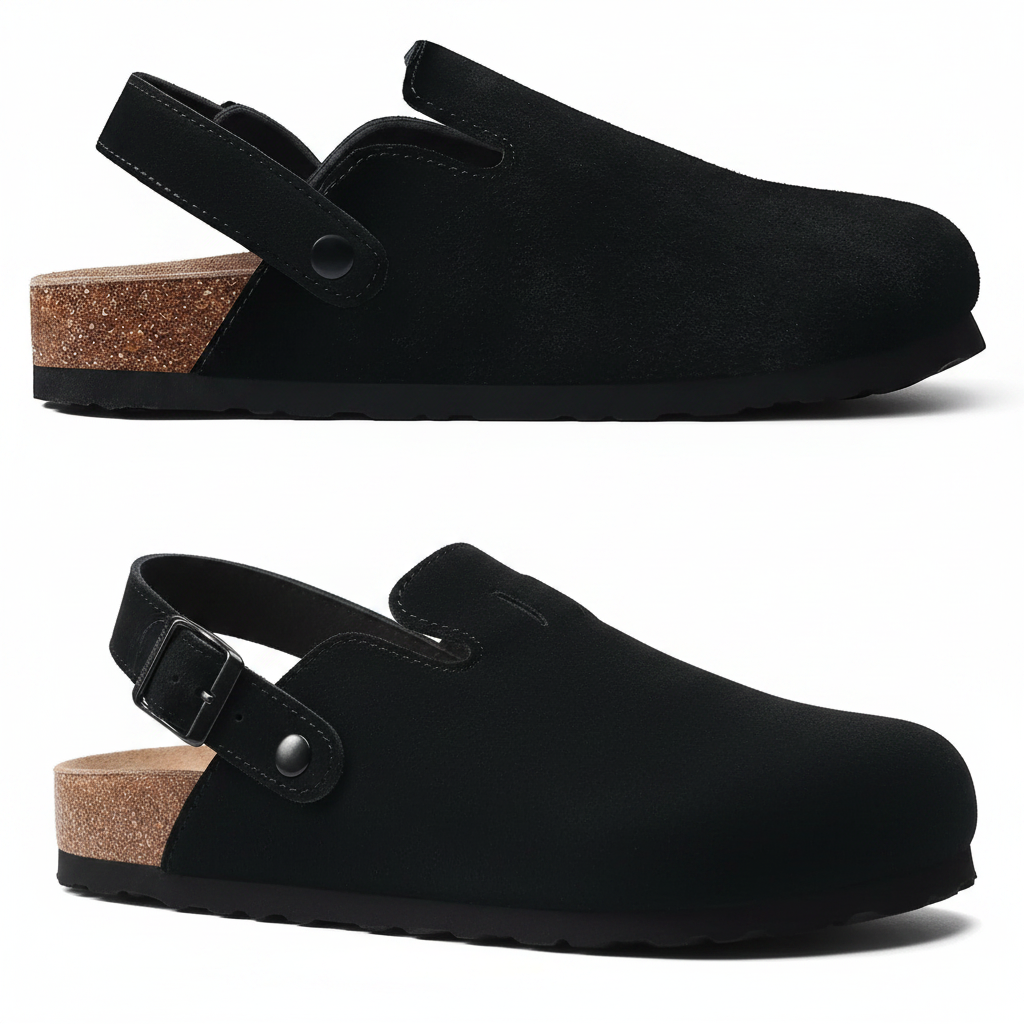 Brillance Mules in Onyx — studio