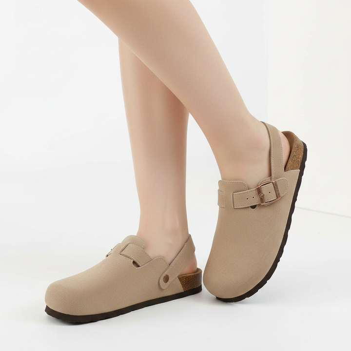 Brillance Mules in Taupe — onfoot_b