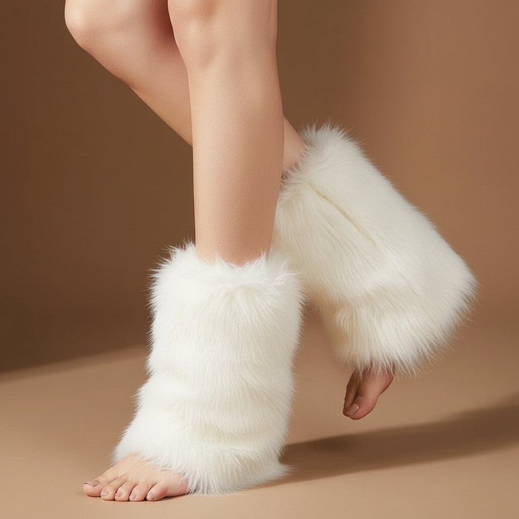 Adele boot covers / leg warmers in Snowfall — onfoot_a