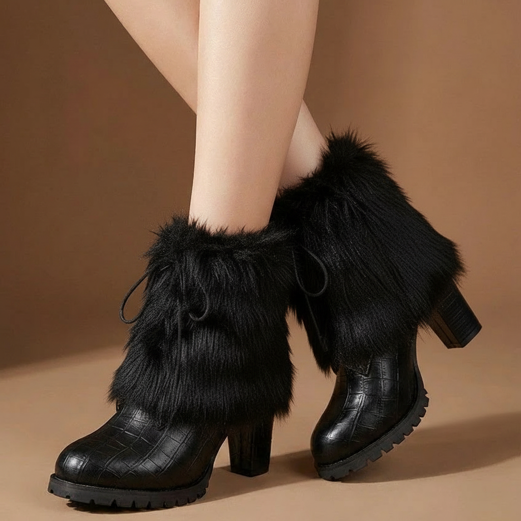 Adele boot covers / leg warmers in Black — onfoot_a