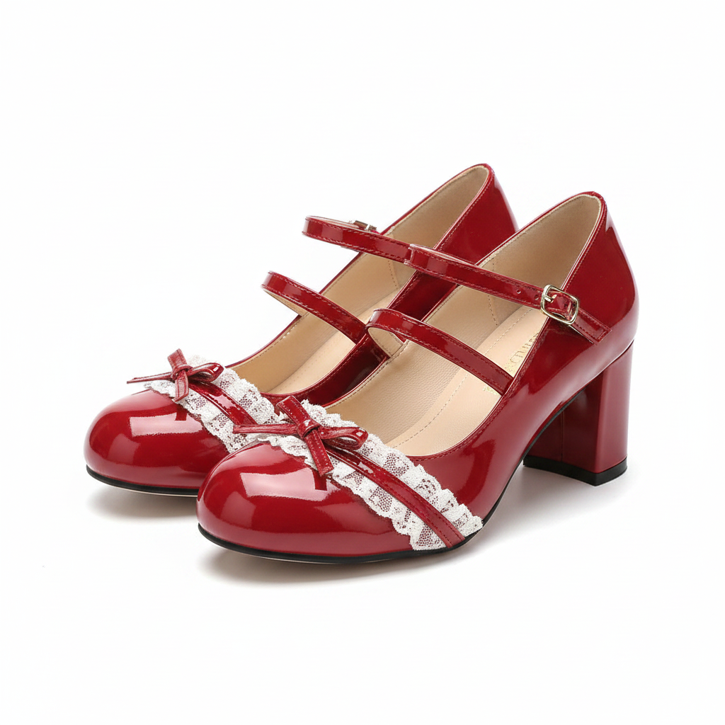 Vivienne pump in Crimson — studio