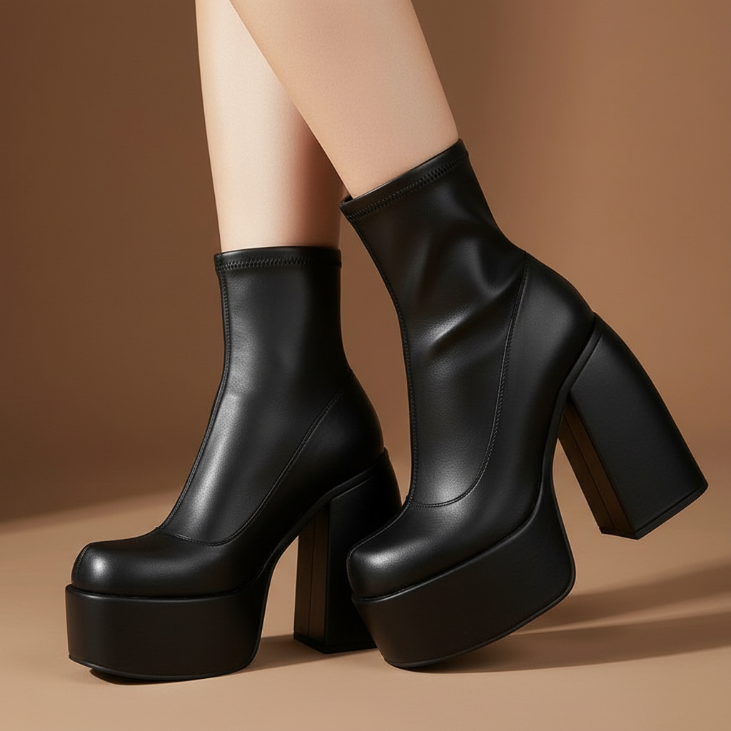 Coralie ankle boots in Onyx — onfoot_a