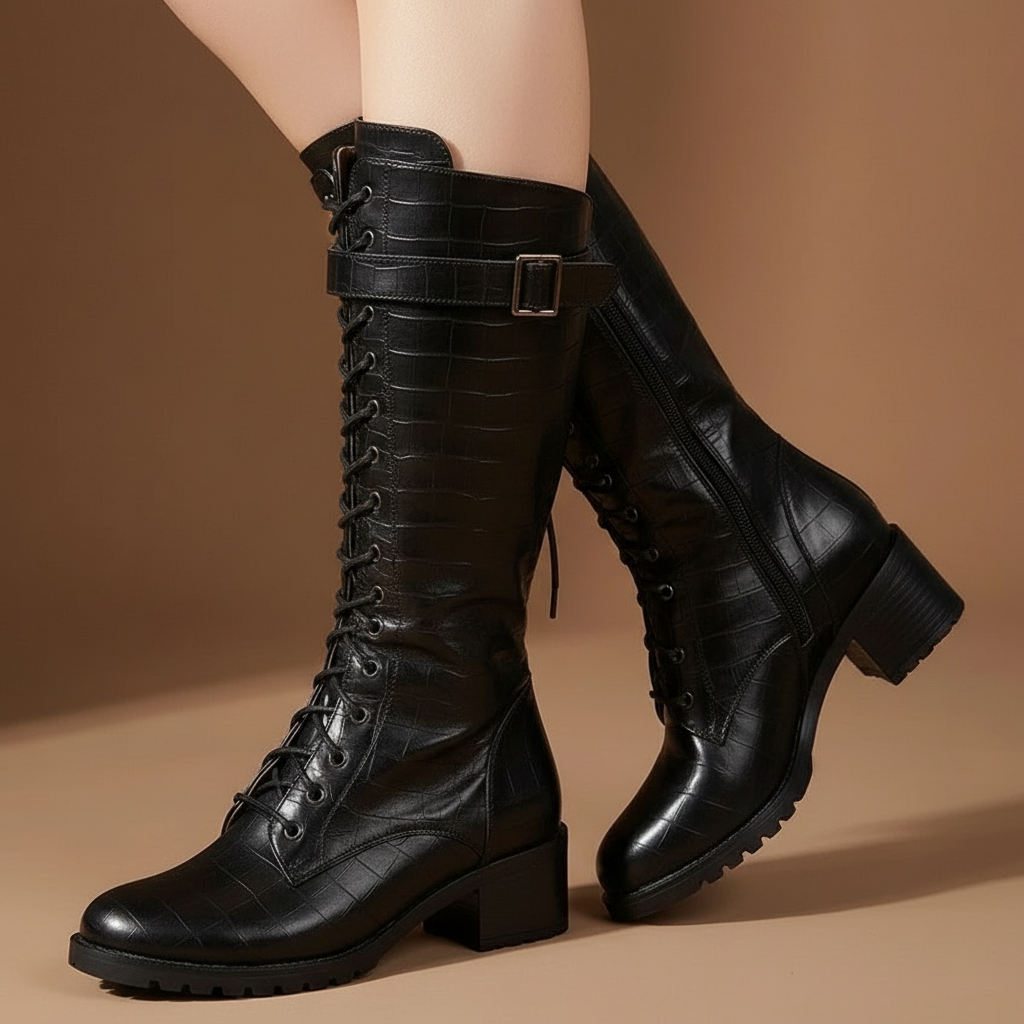 Serpentine boots in Obsidian — onfoot_a