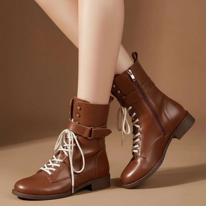 Serpentine boots in Russet — onfoot_a