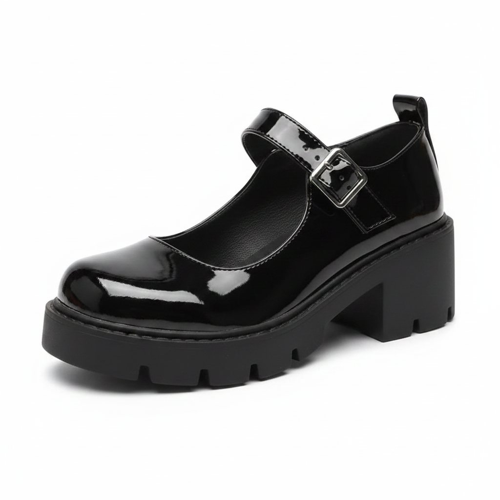 Opaline Mary Jane Pumps in Onyx — studio