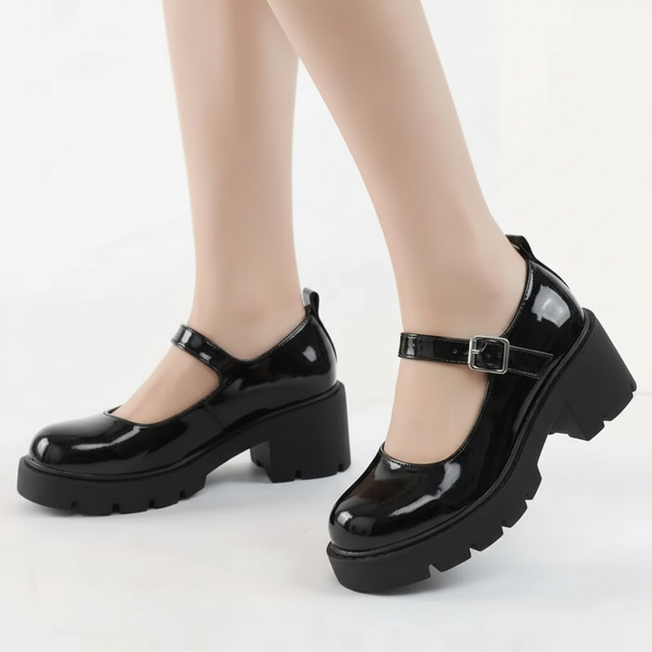 Opaline Mary Jane Pumps in Onyx — onfoot_b