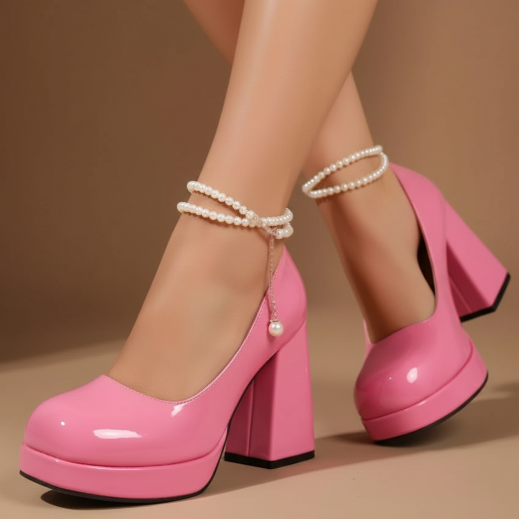 Soleil heels in Blush — onfoot_a