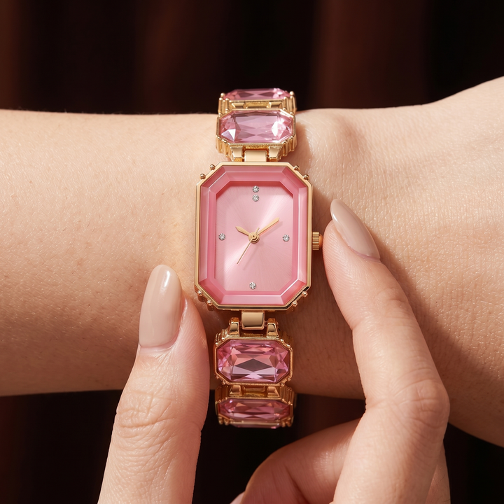 Lumière Watch — Rosé Quartz, on hand
